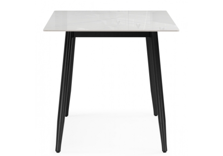 Керамический стол Rion 120 белый мрамор, черный