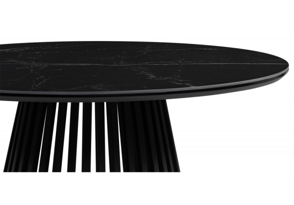 Керамический стол Нэнси 90х90х75 черный мрамор, черный