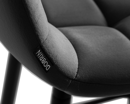 Стул полубарный OLIVIA черные матовые ножки, темно-серый велюр 108-91