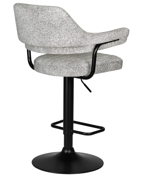 Стул барный CHARLY BLACK светло-серый твид LEO04