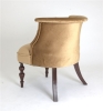 Деревянное кресло Бархат золотое с темными ножками