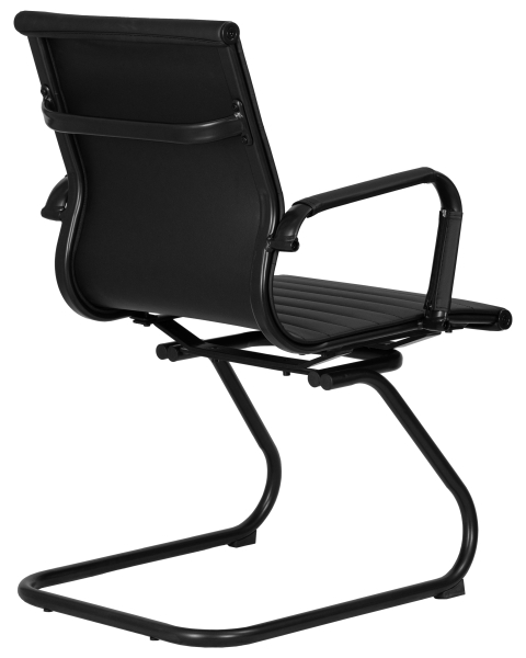 Офисное кресло CODY черный, экокожа и металл, твердое сиденье, с подлокотниками