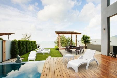 Столик плетеный для шезлонга GT 1009 белый