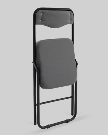 Стул складной Джонни велюр велютто темно-серый, каркас черный матовый