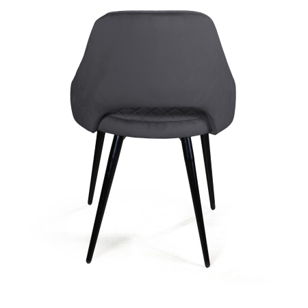 Стул William ромб, бархат серый, черный конус