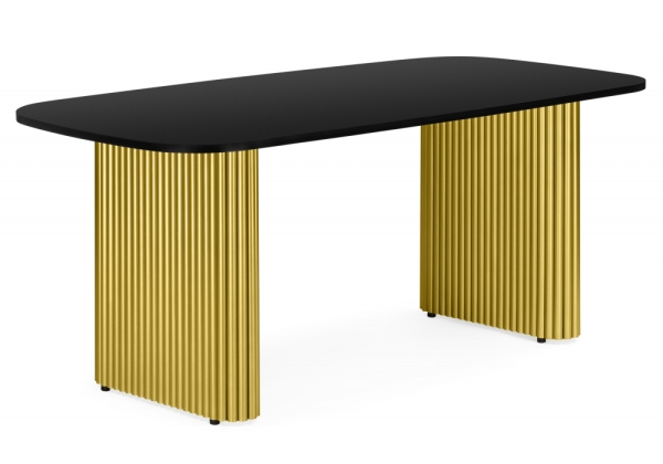 Стол деревянный Бавария B 180 х 90 черная пленка шагрень, золото