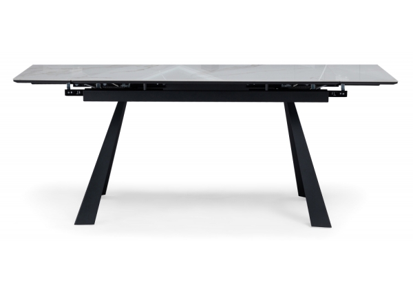 Керамический стол Маунт 140x80 белый мрамор, черный кварц, черный