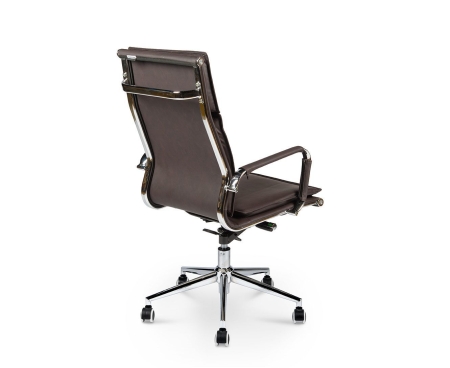 Кресло офисное Харман (коричневый) хром темно- коричневая экокожа