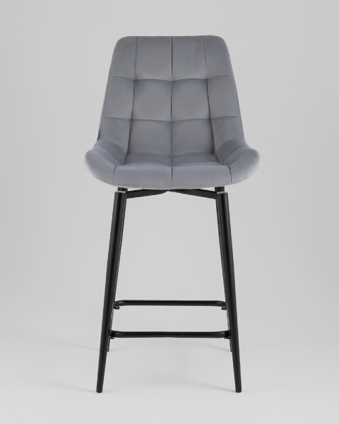 Стул полубарный Флекс с поворотным механизмом велюр велютто серый