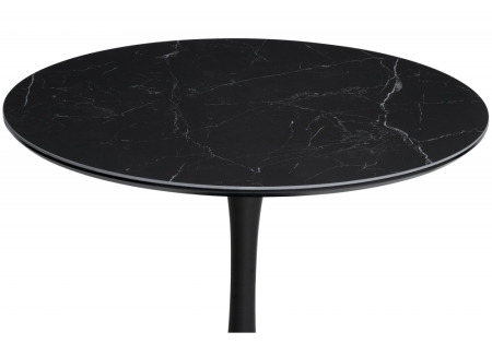 Керамический стол Тулип 90х74 черный мрамор, черный