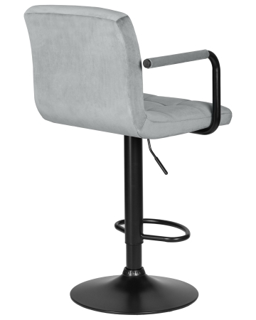 Стул барный KRUGER ARM черный, серый велюр MJ9-75