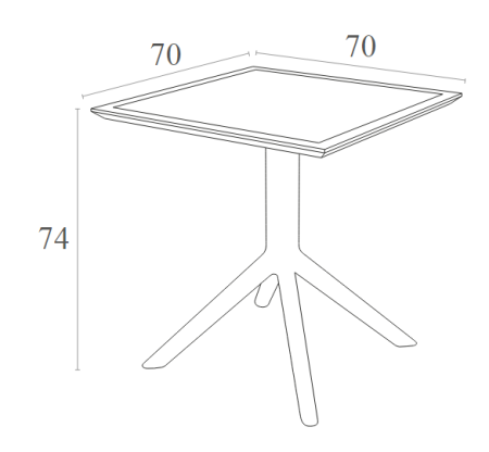 Стол пластиковый Siesta Contract Sky Table 70 белый