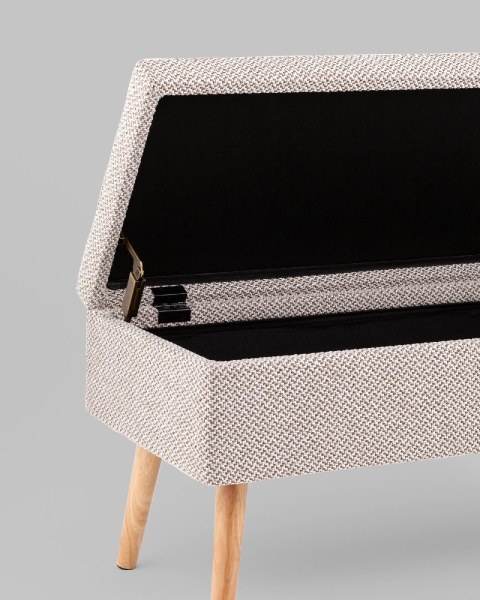 Банкетка Сторми с ящиком серый