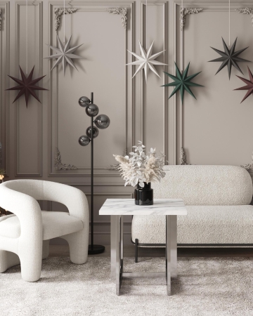 Кресло лаунж Bones жемчужный