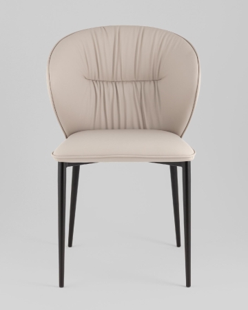 Стул обеденный Deia светло-серая экокожа черные ножки