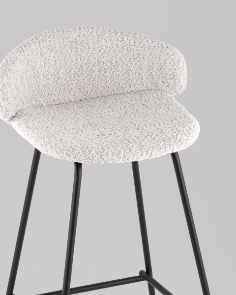 Стул барный Nita букле светло-серый