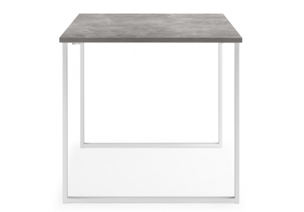 Стол деревянный Лиман 117 x 77 бетон светлый, белый матовый