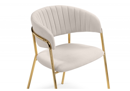 Стул на металлокаркасе Kamelia бежевый, золотой