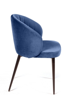 Стул Mont Blanc, бархат синий, черный конус