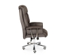 Кресло офисное Президент сталь и хром, темно-коричневая кожа