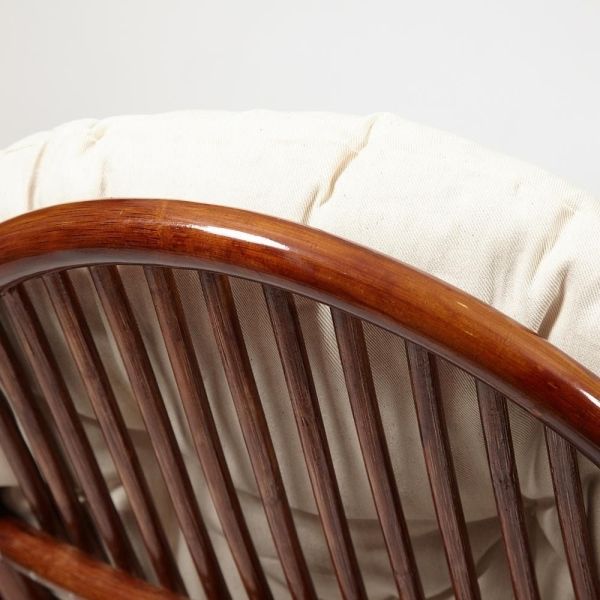 Кресло-качалка VIENNA (разборная) без подушки, ротанг top quality, 58x133x102 см, орех