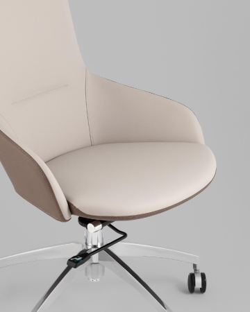 Кресло руководителя Soulo TopChairs светло-серый, коричневый