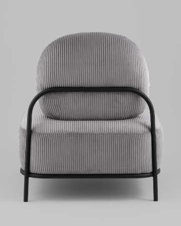 Кресло Стоун велюр рельефный светло-серый