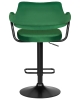 Стул барный CHARLY черный, зеленый велюр MJ9-88