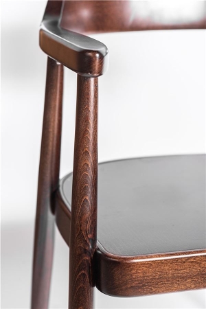 Деревянное полукресло венское Mercurius темный орех с твердым сиденьем