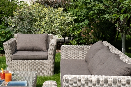 "Капучино" кресло из искусственного ротанга, бежевый