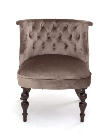 Деревянное кресло Бархат коричневое с темными ножками
