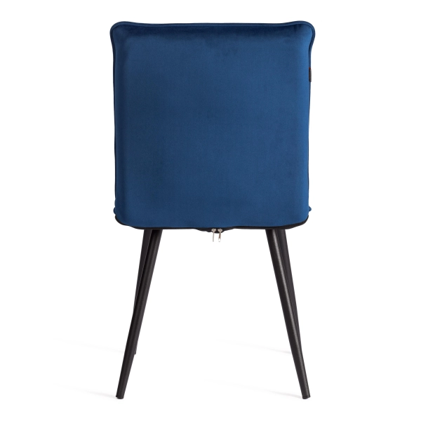 Стул обеденный Sweet синий, велюр и металл, мягкое сиденье, без подлокотников
