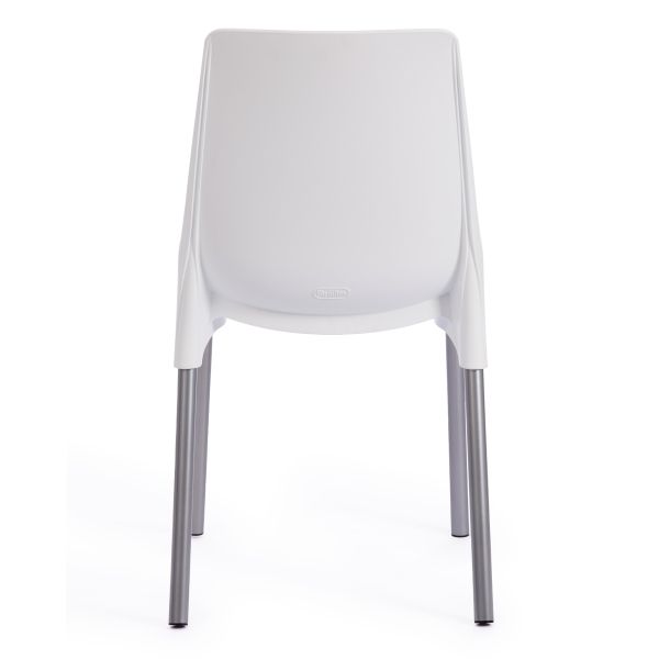 Стул GENIUS (mod 75) металл и пластик, 46x56x84cм, белый, ножки хром