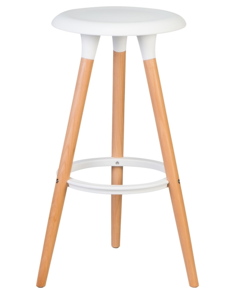 Набор 4 шт Табурет барный ROYCE, ножки светлый бук белый (W-02)