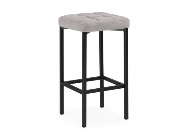 Барный стул Лофт серый (катания сильвер), черный