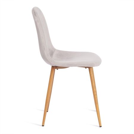 Стул BREEZE (mod. 4724) вельвет и металл, 44х53х87 см, светло-серый и натуральный