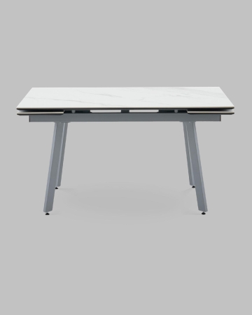 Стол Тайл 140-200/85/75 столешница Snow white подстолье металл серый