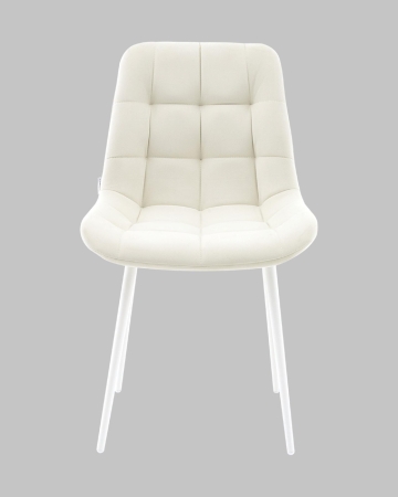 Стул Флекс N светло-бежевый белые ножки