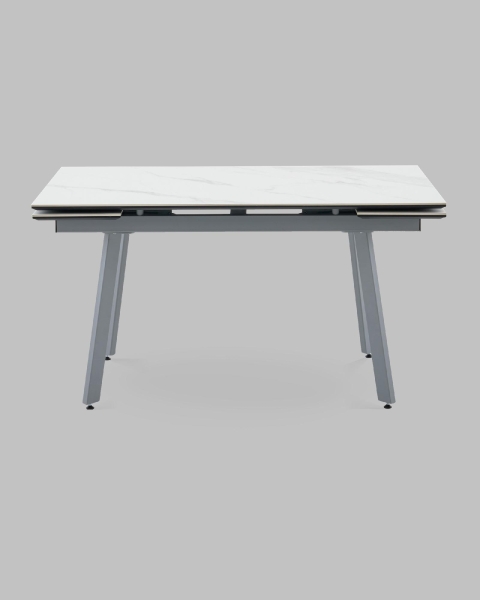 Стол Тайл 140-200/85/75 столешница Snow white подстолье металл серый