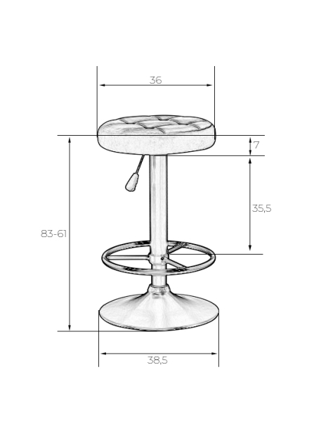 Набор 2 шт Табурет барный BRUNO, кремовый