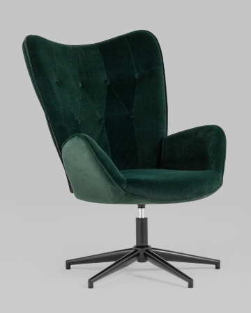 Кресло Филадельфия велюр изумрудный ножка черная