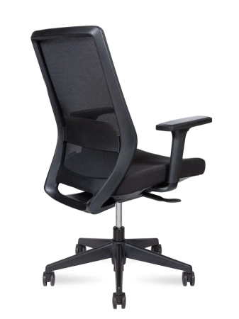 Кресло офисное Mono LB черный, ткань и пластик, мягкое сиденье, с подлокотниками