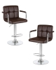 Набор 2 шт Стул барный KRUGER ARM, коричневый