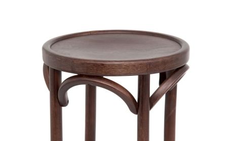 Полубарный деревянный табурет Венский 650 темный тон с твердым сиденьем