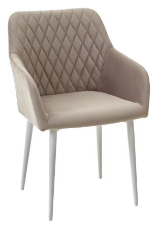 Стул BRANDY-X латте #25 белый каркас, велюр