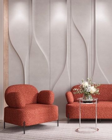 Кресло Кэнди ткань букле коралловый