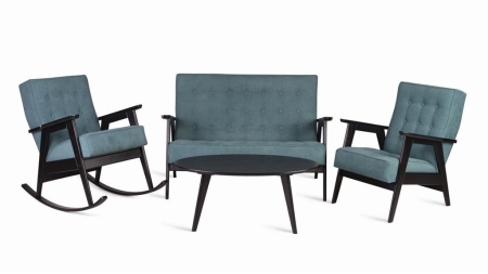 Диван двухместный РЕТРО венге RS 29 бирюзовый