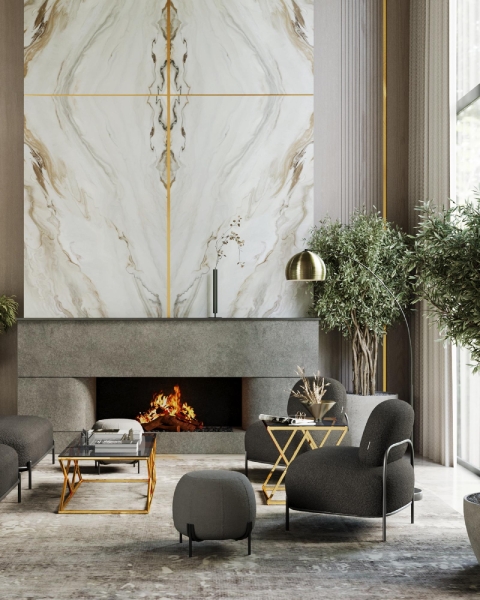 Журнальный стол 55*55 ИНСИГНИЯ золото стекло дым