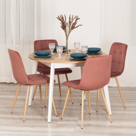 Стул CHILLY красный, велюр и металл, мягкое сиденье, без подлокотников