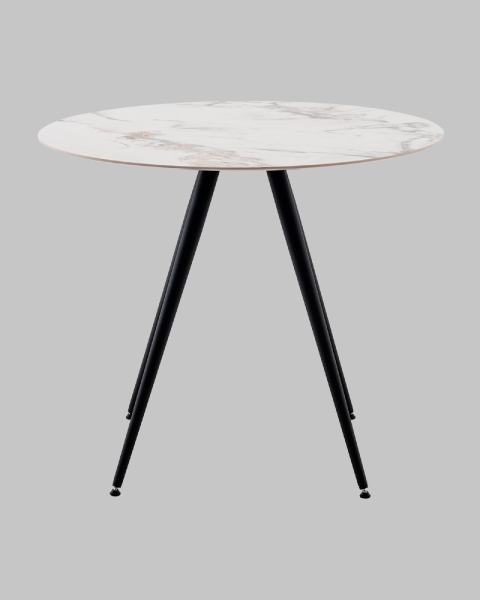 Стол Ники с круглой столешницей из керамики Ice Jade 900